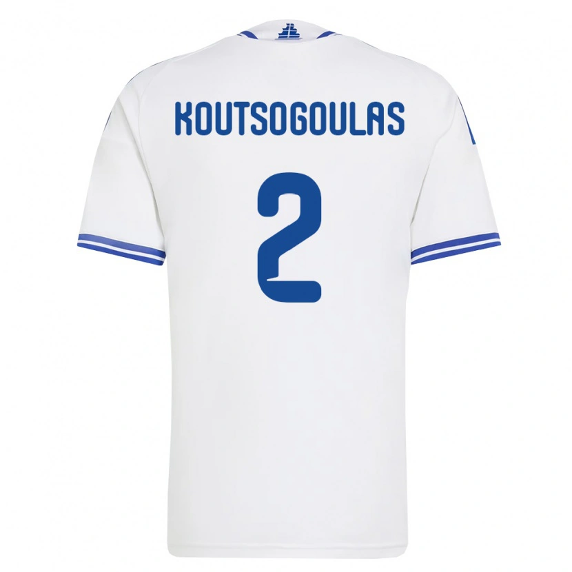 Danxen Men Greece Athanasios Koutsogoulas #2 White Blue Home Jersey 26-28 T-Shirt