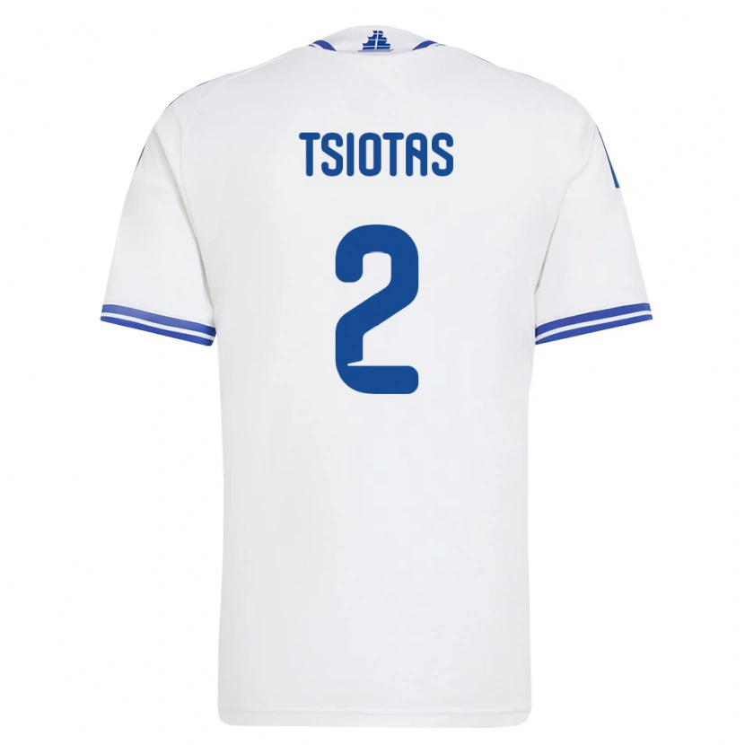 Danxen Men Greece Pavlos Tsiotas #2 White Blue Home Jersey 26-28 T-Shirt