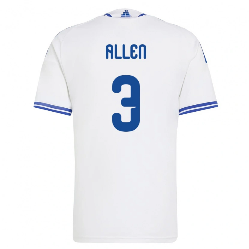 Danxen Men Greece Noah Allen #3 White Blue Home Jersey 26-28 T-Shirt