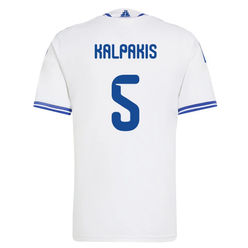 Danxen Men Greece Theodoros Kalpakis #5 White Blue Home Jersey 26-28 T-Shirt