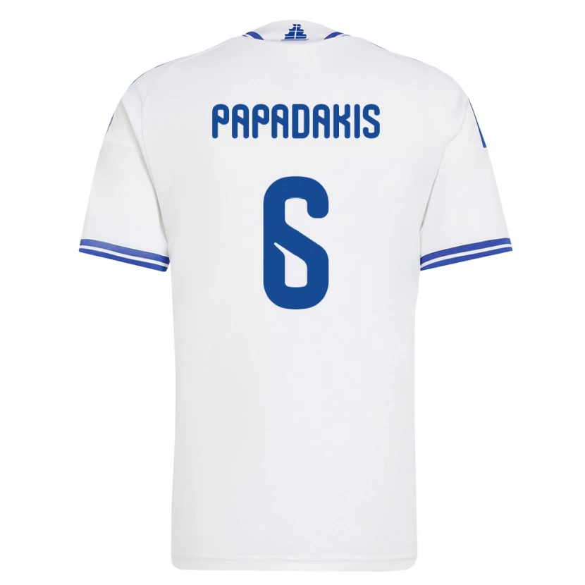 Danxen Men Greece Konstantinos Papadakis #6 White Blue Home Jersey 26-28 T-Shirt