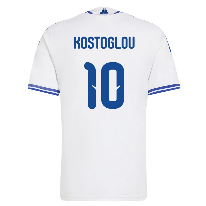 Danxen Men Greece Christos Kostoglou #10 White Blue Home Jersey 26-28 T-Shirt