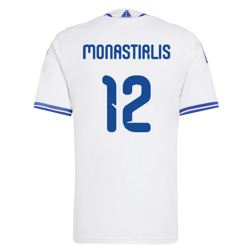 Danxen Men Greece Dimitrios Monastirlis #12 White Blue Home Jersey 26-28 T-Shirt