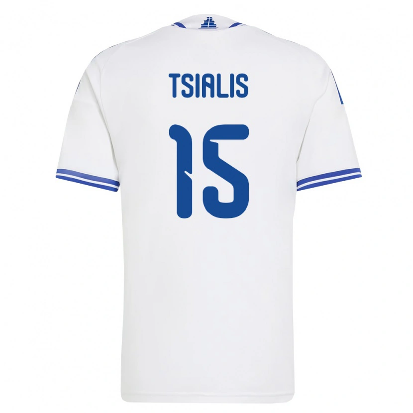 Danxen Men Greece Giannis Tsialis #15 White Blue Home Jersey 26-28 T-Shirt