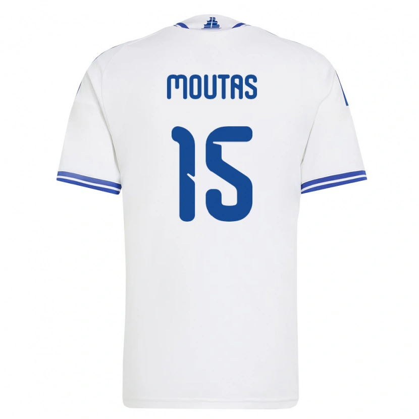 Danxen Men Greece Angelos Moutas #15 White Blue Home Jersey 26-28 T-Shirt