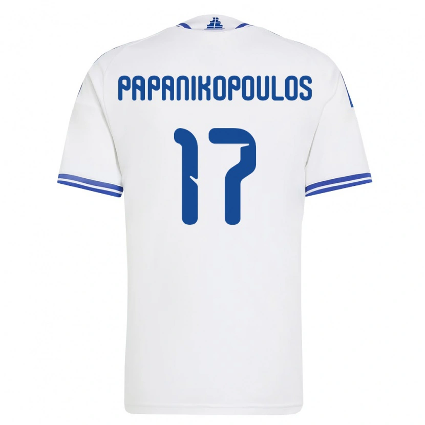 Danxen Men Greece Athanasios Papanikopoulos #17 White Blue Home Jersey 26-28 T-Shirt