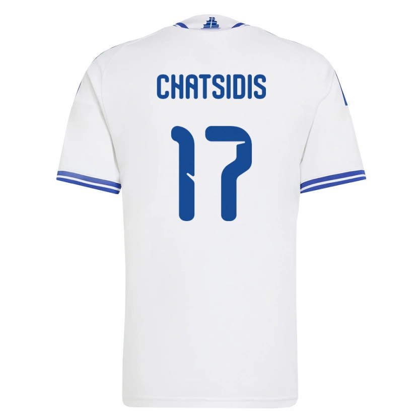 Danxen Men Greece Dimitrios Chatsidis #17 White Blue Home Jersey 26-28 T-Shirt