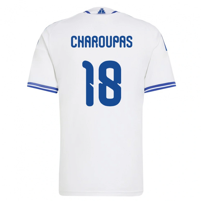 Danxen Men Greece Konstantinos Charoupas #18 White Blue Home Jersey 26-28 T-Shirt