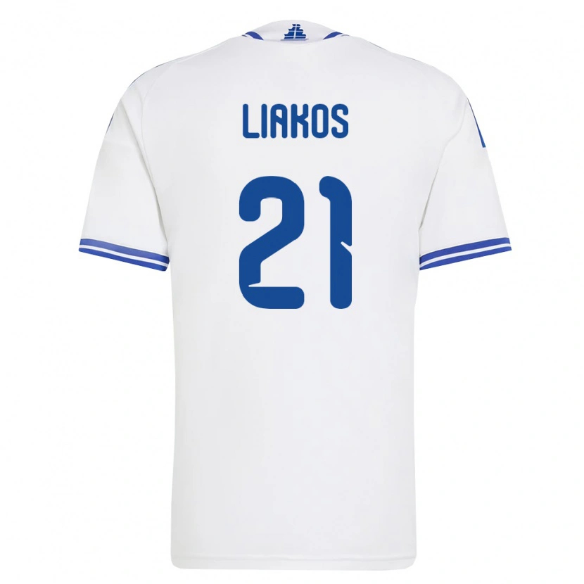Danxen Men Greece Angelos Liakos #21 White Blue Home Jersey 26-28 T-Shirt