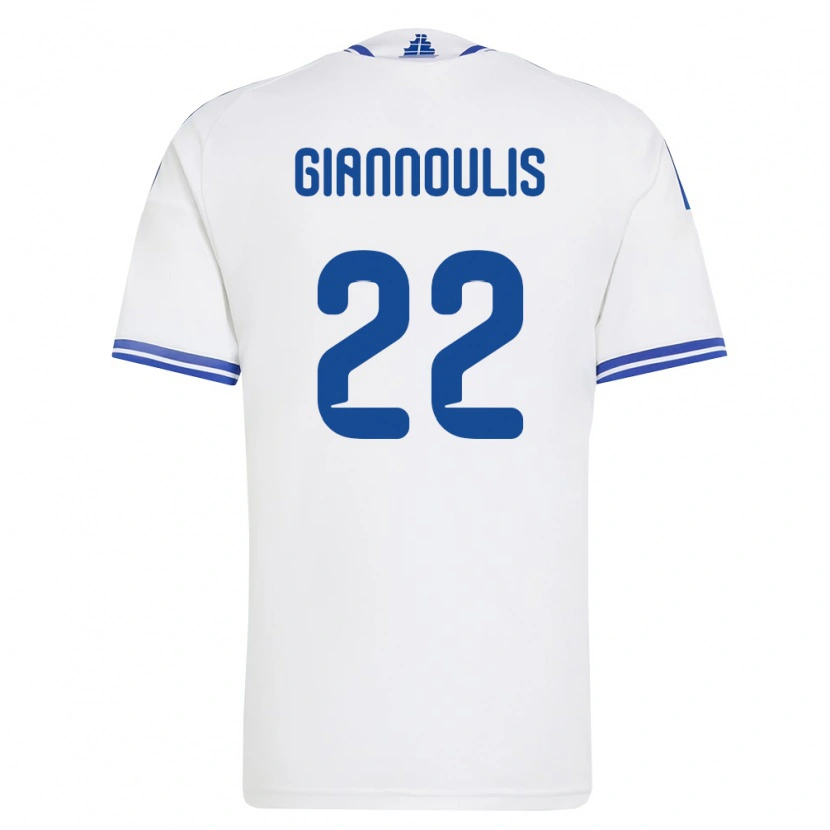 Danxen Men Greece Dimitrios Giannoulis #22 White Blue Home Jersey 26-28 T-Shirt