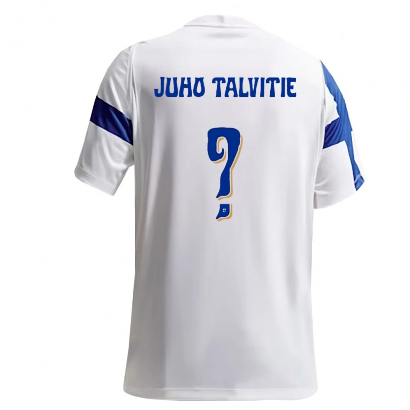 Danxen Men Finland Juho Talvitie #0 White Blue Home Jersey 26-28 T-Shirt