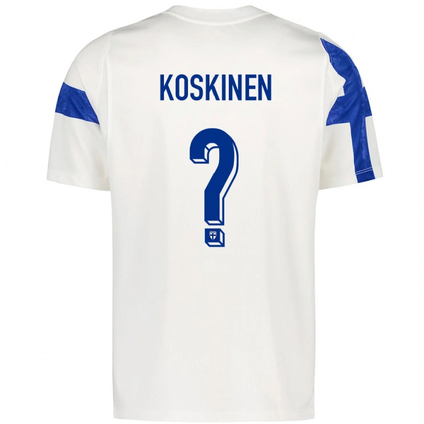 Danxen Men Finland Roni Koskinen #0 White Blue Home Jersey 26-28 T-Shirt