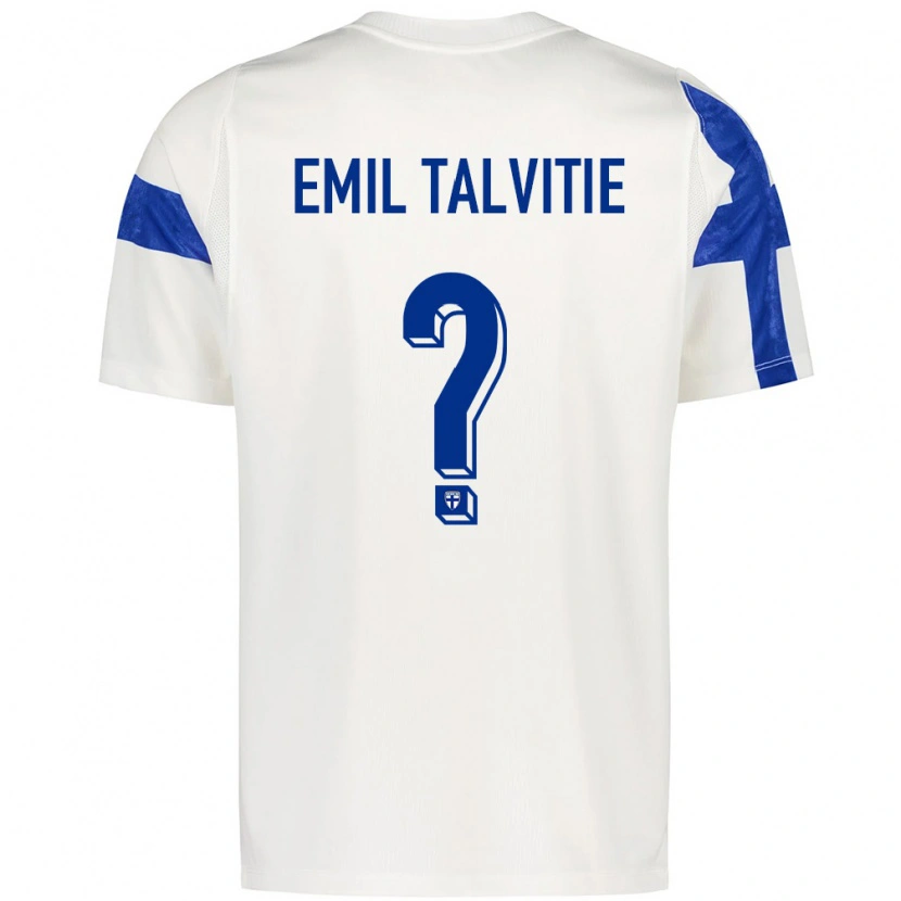 Danxen Men Finland Emil Talvitie #0 White Blue Home Jersey 26-28 T-Shirt