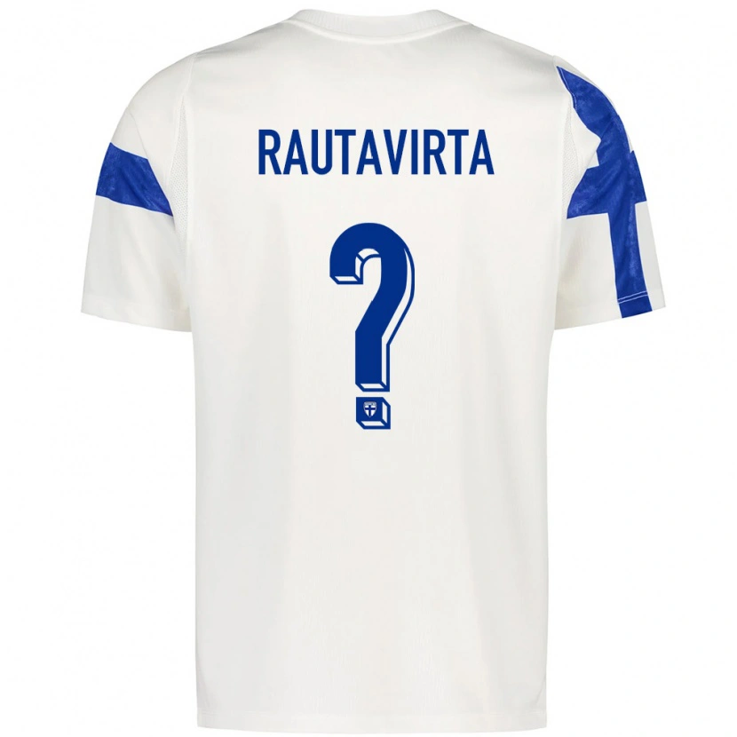Danxen Men Finland Rasmus Rautavirta #0 White Blue Home Jersey 26-28 T-Shirt