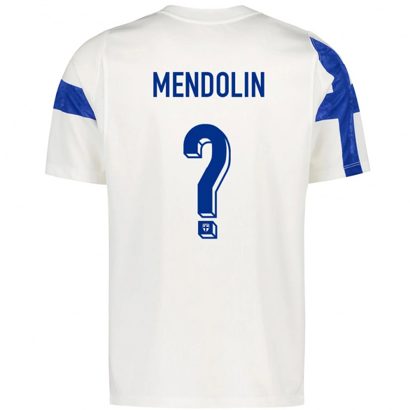 Danxen Men Finland Rasmus Mendolin #0 White Blue Home Jersey 26-28 T-Shirt