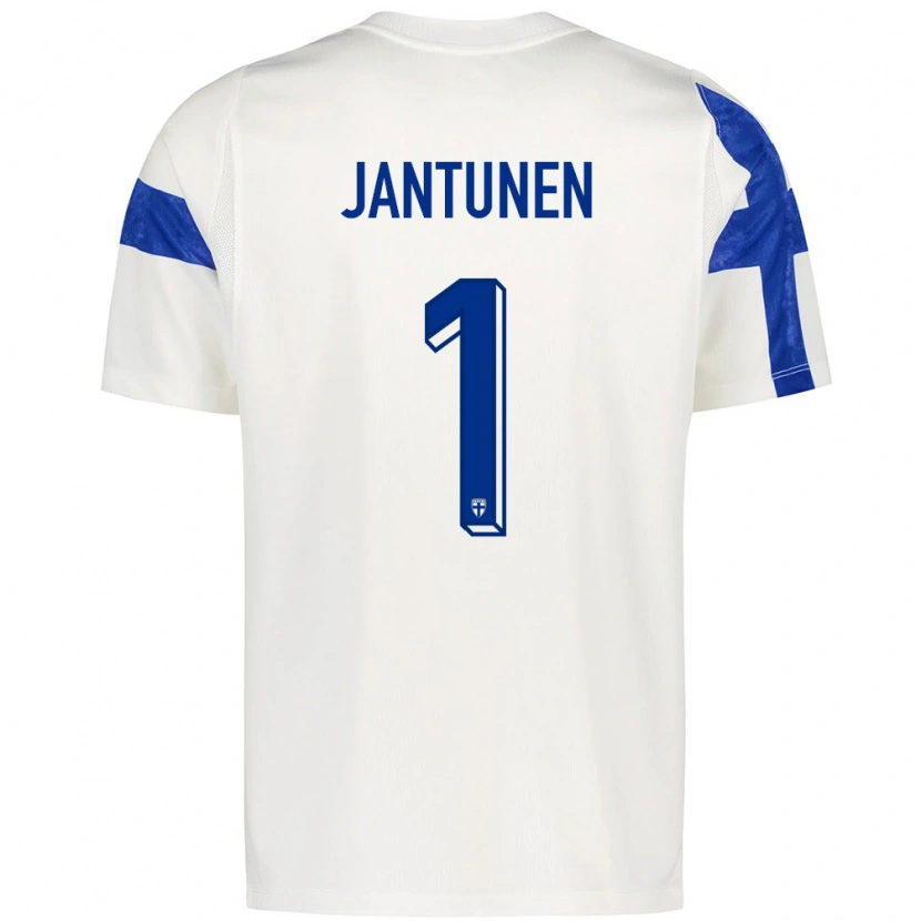 Danxen Men Finland Jaaso Jantunen #1 White Blue Home Jersey 26-28 T-Shirt