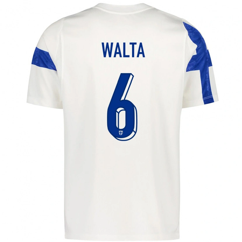 Danxen Men Finland Leo Walta #6 White Blue Home Jersey 26-28 T-Shirt