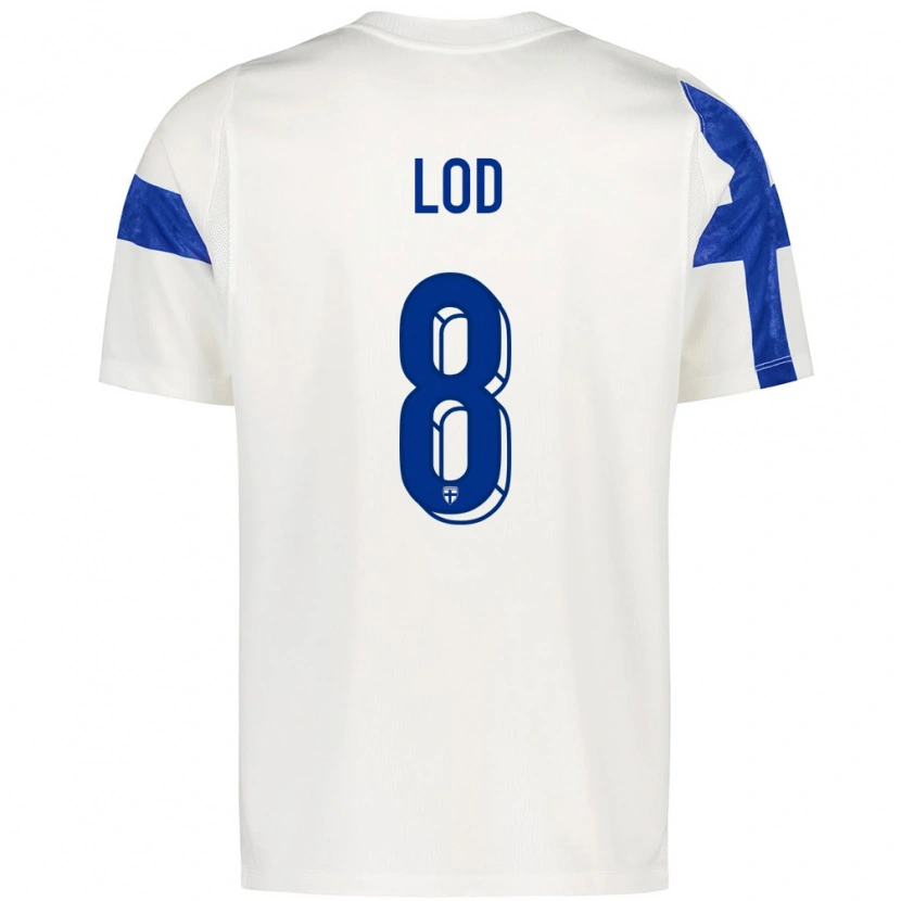 Danxen Men Finland Robin Lod #8 White Blue Home Jersey 26-28 T-Shirt