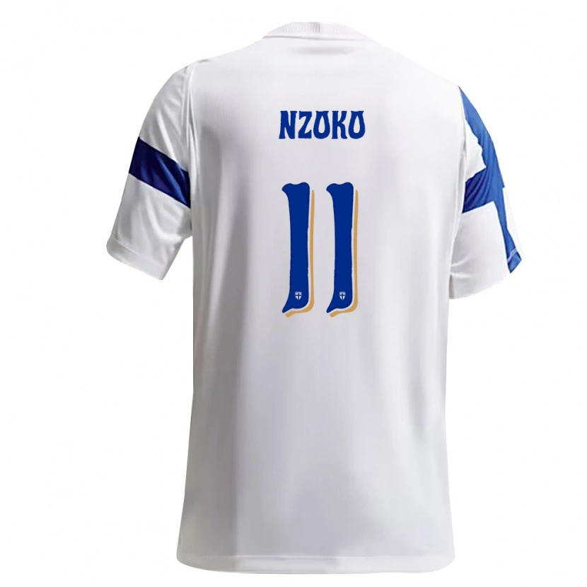 Danxen Men Finland Djoully Nzoko #11 White Blue Home Jersey 26-28 T-Shirt