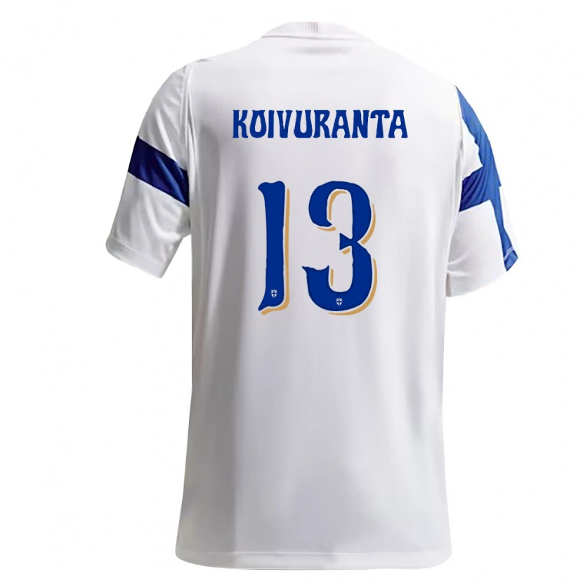 Danxen Men Finland Toivo Koivuranta #13 White Blue Home Jersey 26-28 T-Shirt