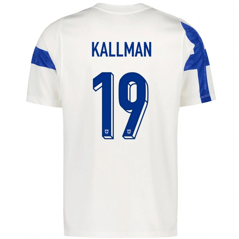 Danxen Men Finland Benjamin Källman #19 White Blue Home Jersey 26-28 T-Shirt