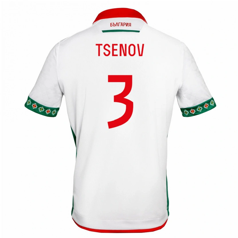 Danxen Men Bulgaria Emil Tsenov #3 White Green Red Home Jersey 26-28 T-Shirt