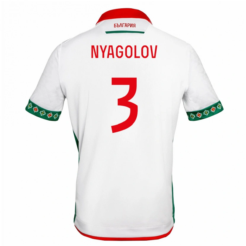 Danxen Men Bulgaria Emanuil Nyagolov #3 White Green Red Home Jersey 26-28 T-Shirt
