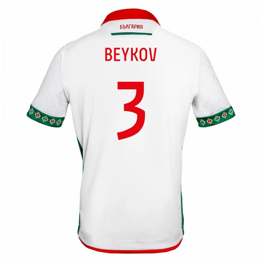 Danxen Men Bulgaria Viktor Beykov #3 White Green Red Home Jersey 26-28 T-Shirt