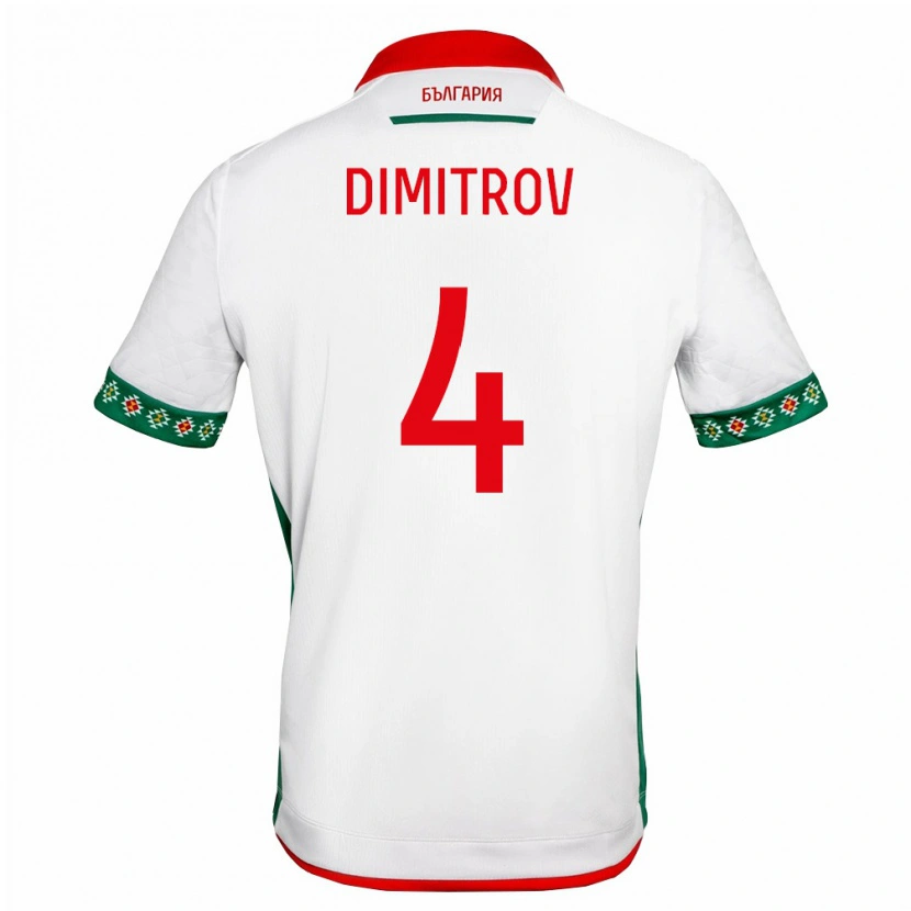 Danxen Men Bulgaria Martin Dimitrov #4 White Green Red Home Jersey 26-28 T-Shirt