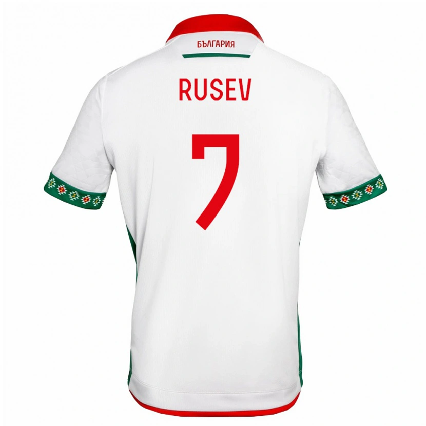 Danxen Men Bulgaria Georgi Rusev #7 White Green Red Home Jersey 26-28 T-Shirt