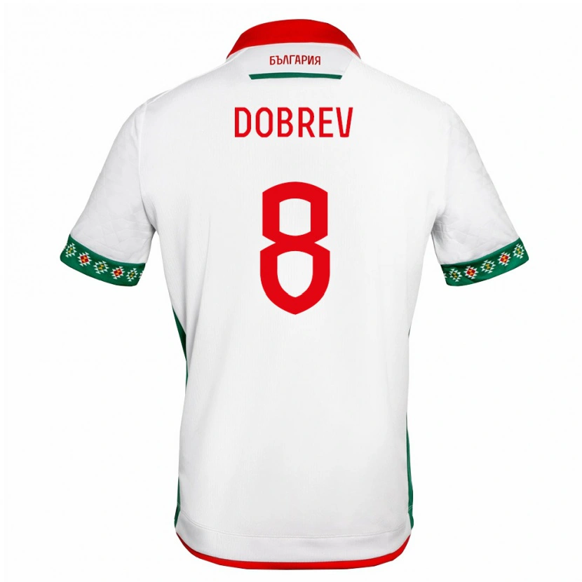 Danxen Men Bulgaria Viktor Dobrev #8 White Green Red Home Jersey 26-28 T-Shirt