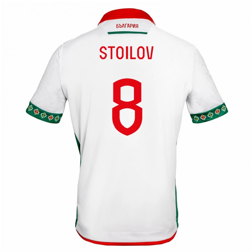 Danxen Men Bulgaria Radostin Stoilov #8 White Green Red Home Jersey 26-28 T-Shirt