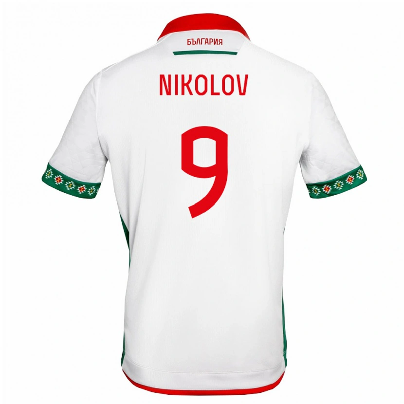 Danxen Men Bulgaria Vladimir Nikolov #9 White Green Red Home Jersey 26-28 T-Shirt
