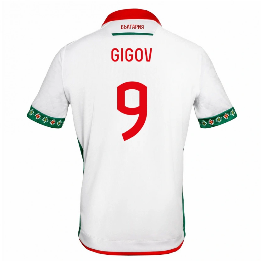 Danxen Men Bulgaria Filip Gigov #9 White Green Red Home Jersey 26-28 T-Shirt