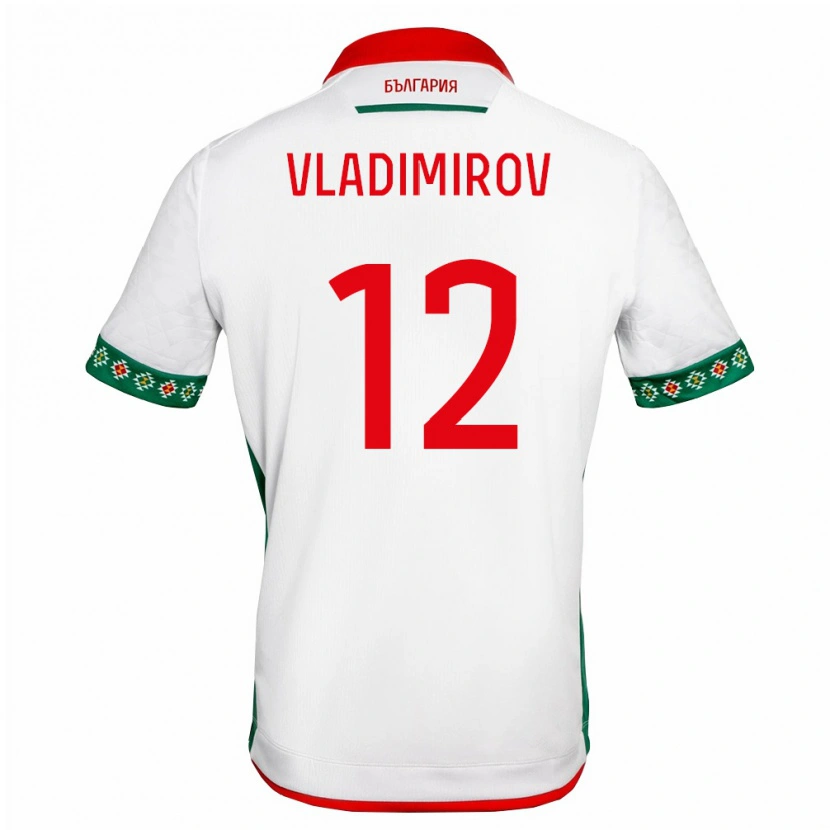 Danxen Men Bulgaria Ognyan Vladimirov #12 White Green Red Home Jersey 26-28 T-Shirt
