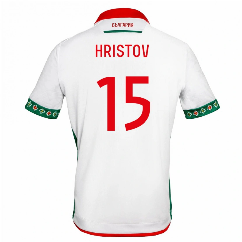 Danxen Men Bulgaria Petko Hristov #15 White Green Red Home Jersey 26-28 T-Shirt