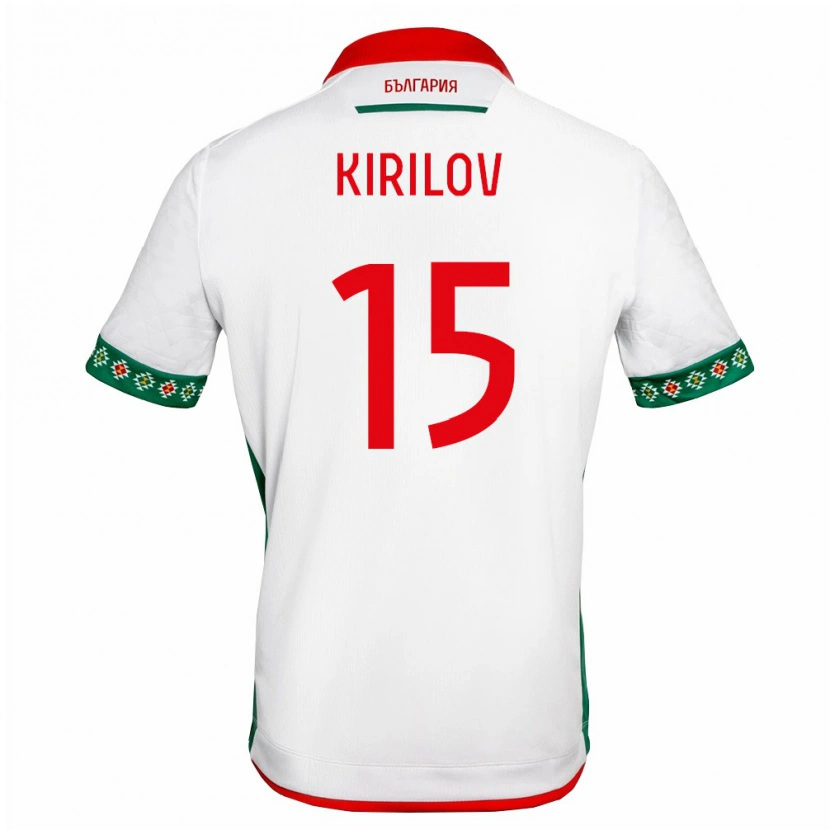 Danxen Men Bulgaria Daniel Kirilov #15 White Green Red Home Jersey 26-28 T-Shirt
