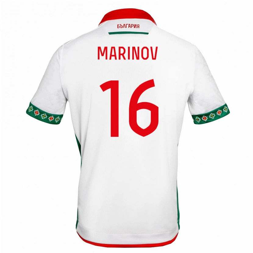 Danxen Men Bulgaria Tsvetoslav Marinov #16 White Green Red Home Jersey 26-28 T-Shirt