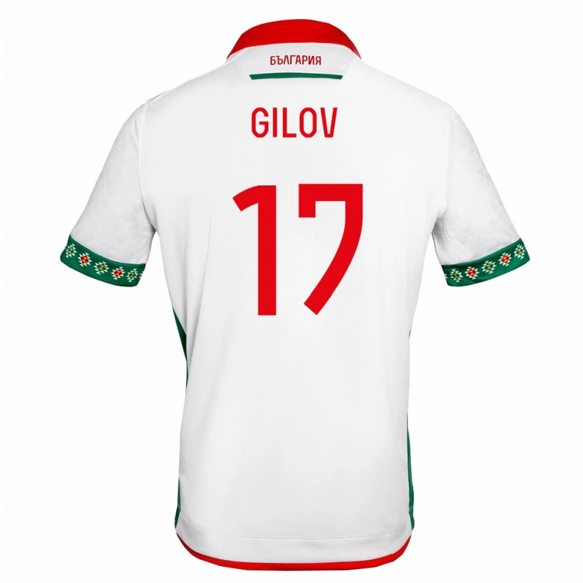 Danxen Men Bulgaria Yulian Gilov #17 White Green Red Home Jersey 26-28 T-Shirt