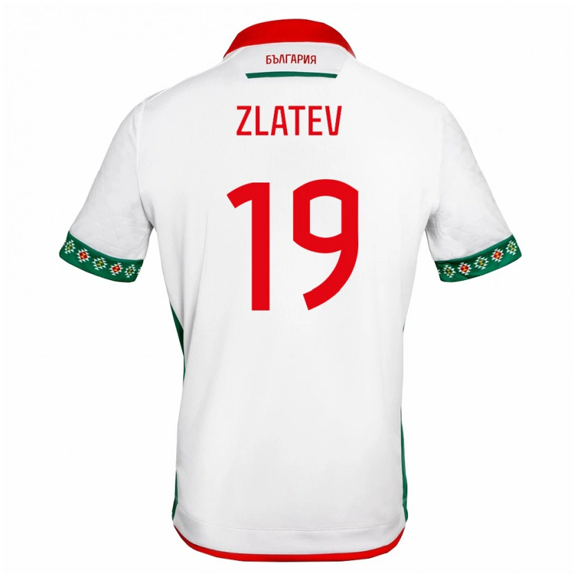 Danxen Men Bulgaria Nikolay Zlatev #19 White Green Red Home Jersey 26-28 T-Shirt