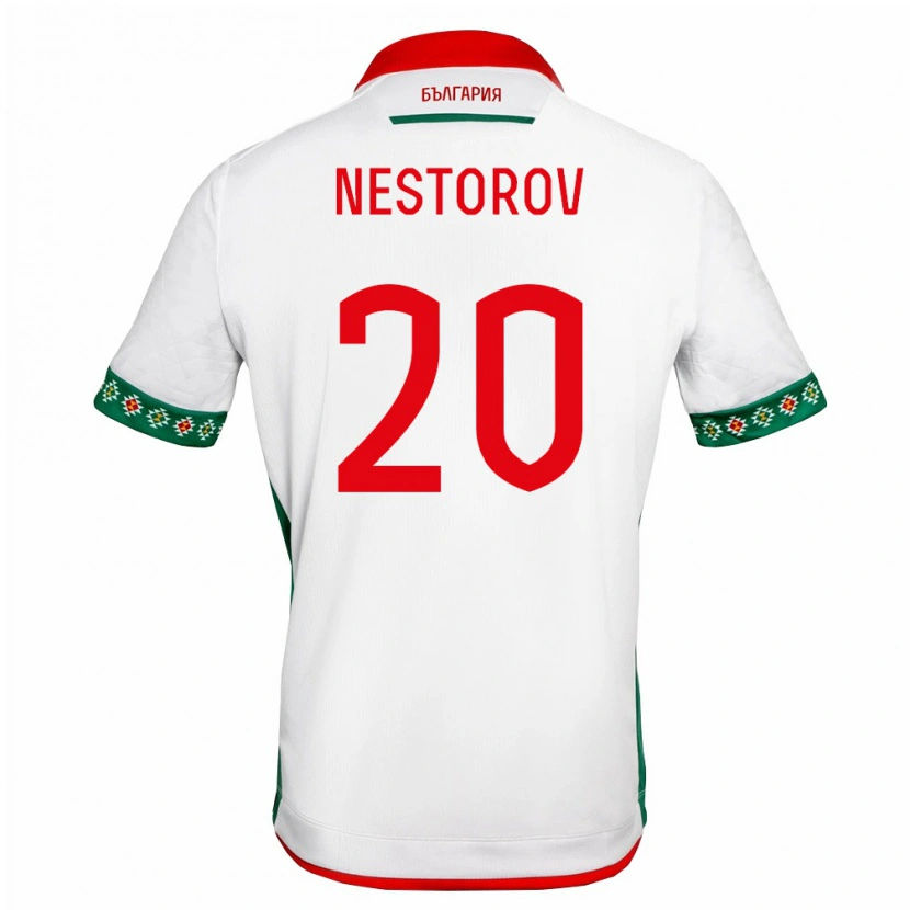 Danxen Men Bulgaria Dean Nestorov #20 White Green Red Home Jersey 26-28 T-Shirt