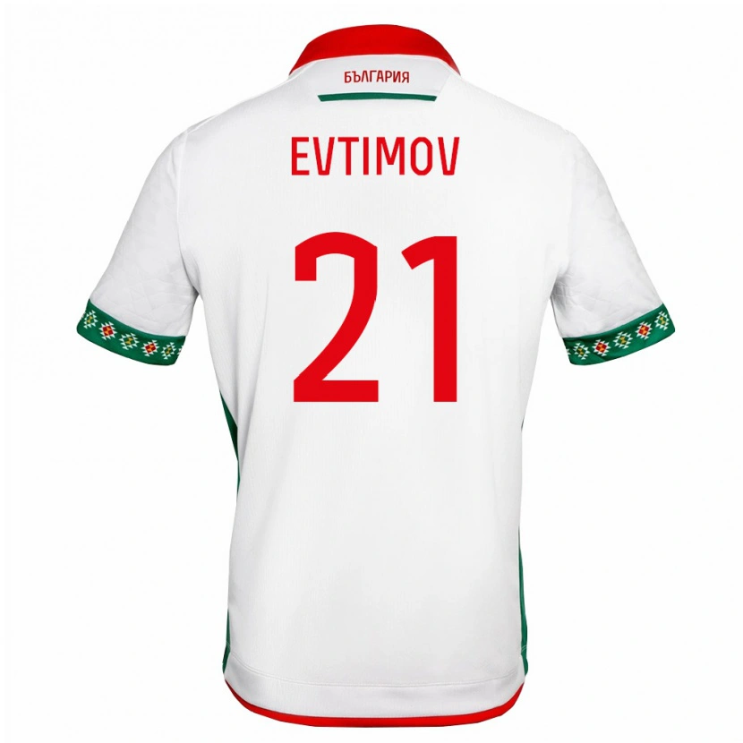 Danxen Men Bulgaria Dimitar Evtimov #21 White Green Red Home Jersey 26-28 T-Shirt