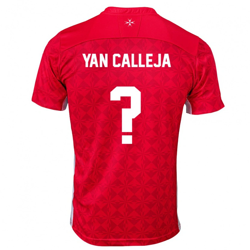 Danxen Men Malta Yan Calleja #0 Red White Home Jersey 26-28 T-Shirt