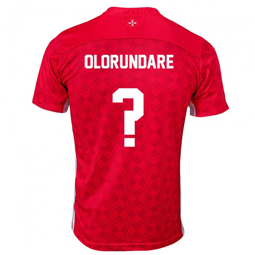 Danxen Men Malta Elijah Olorundare #0 Red White Home Jersey 26-28 T-Shirt