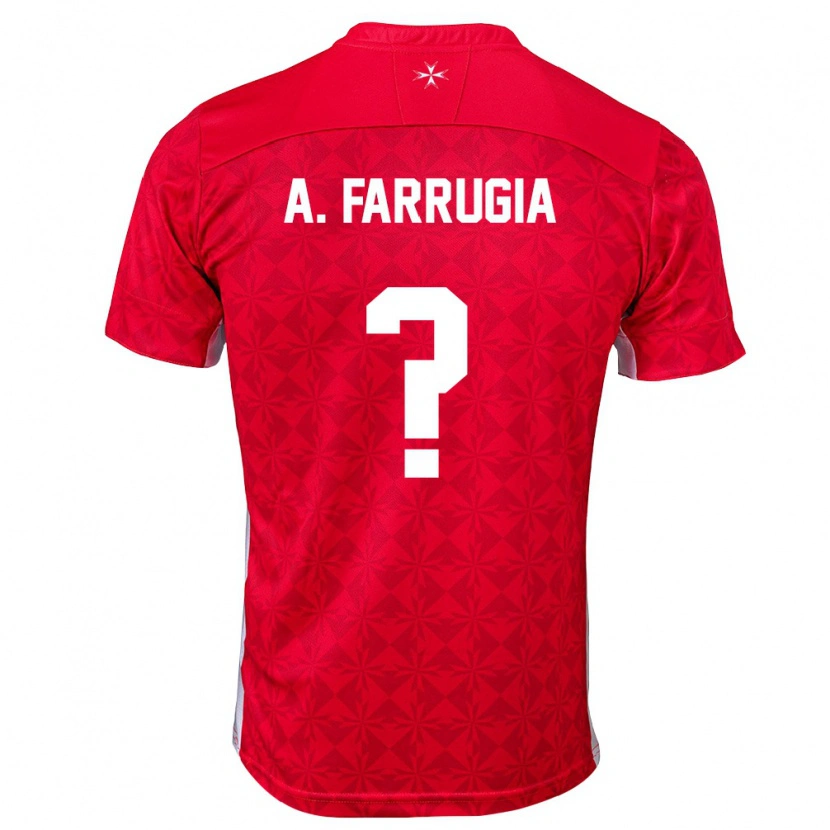 Danxen Men Malta Aeneas Farrugia #0 Red White Home Jersey 26-28 T-Shirt