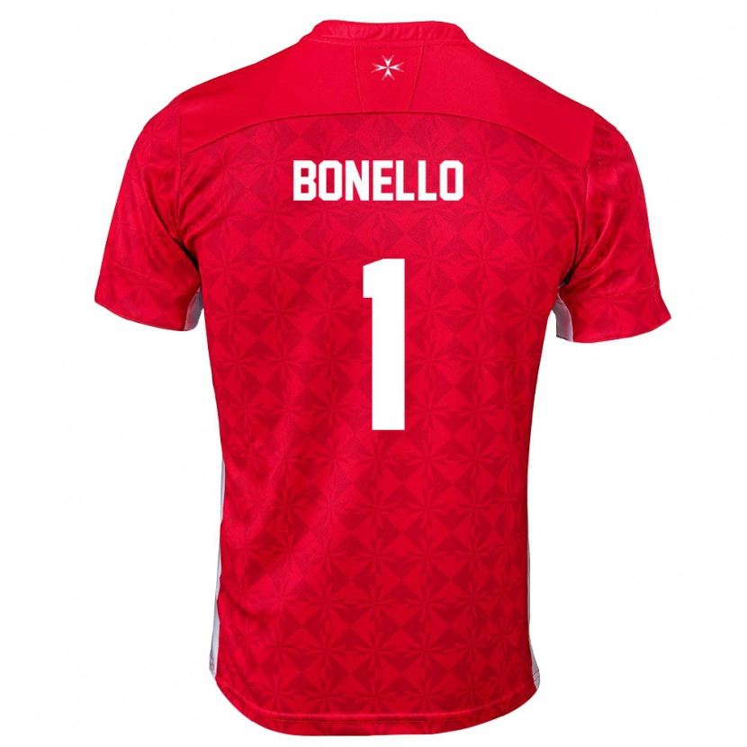 Danxen Men Malta Henry Bonello #1 Red White Home Jersey 26-28 T-Shirt