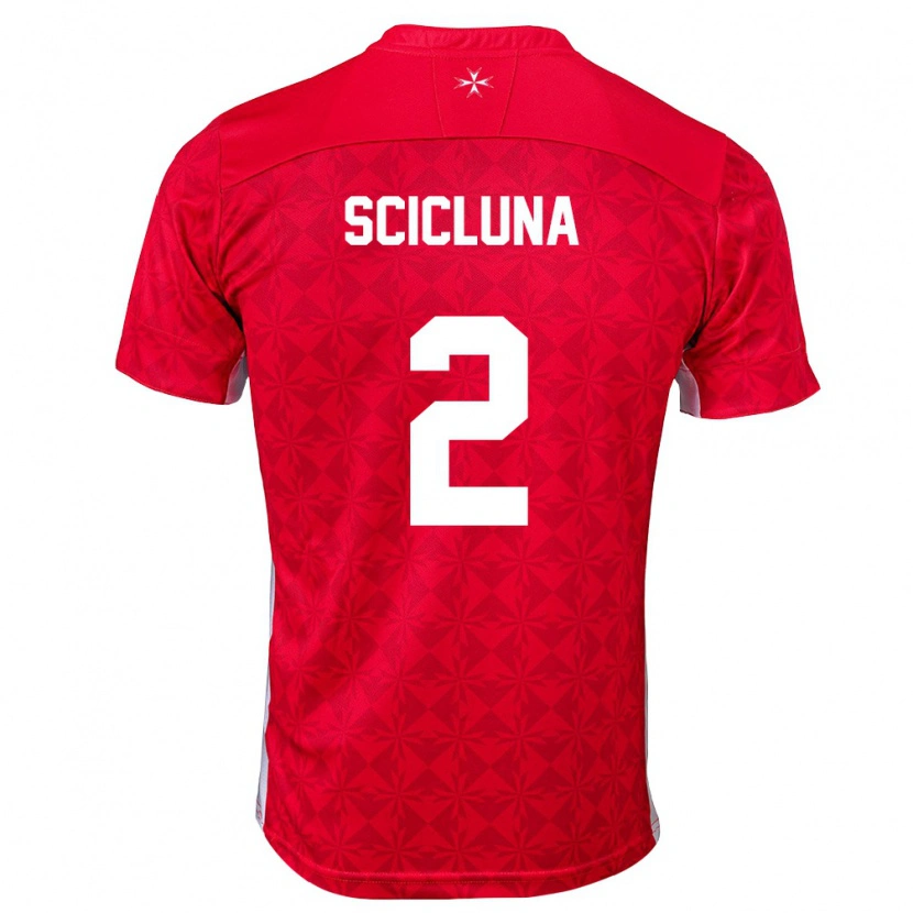 Danxen Men Malta Julian Scicluna #2 Red White Home Jersey 26-28 T-Shirt