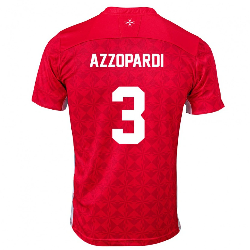 Danxen Men Malta Miguel Azzopardi #3 Red White Home Jersey 26-28 T-Shirt