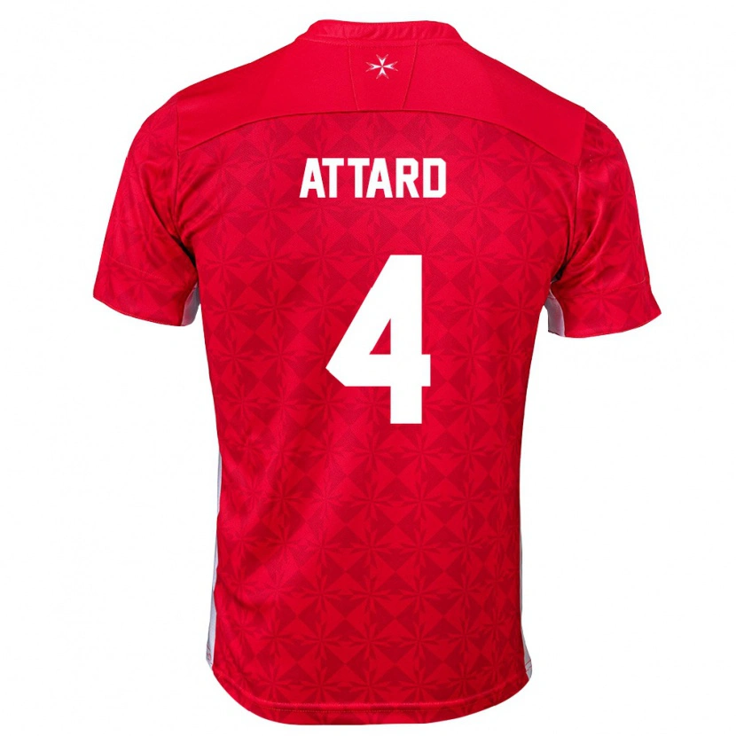 Danxen Men Malta Lydon Attard #4 Red White Home Jersey 26-28 T-Shirt