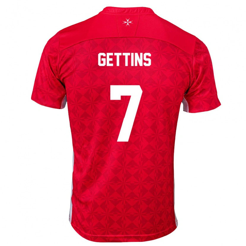 Danxen Men Malta Harry Gettins #7 Red White Home Jersey 26-28 T-Shirt